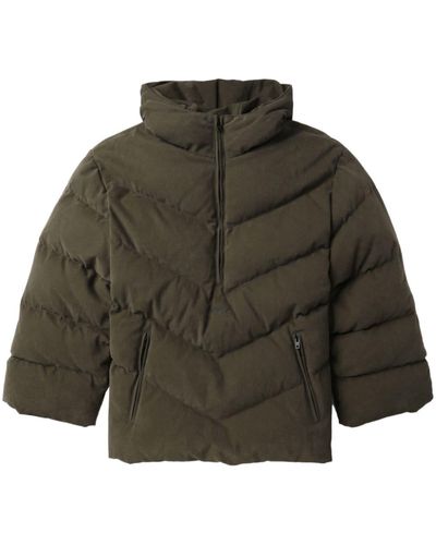 we11done Hooded Quilted Jacket - Green
