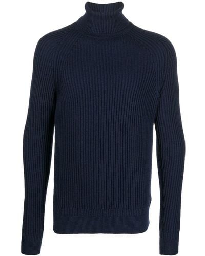 Zanone Virgin-wool Knit Sweater - Blue