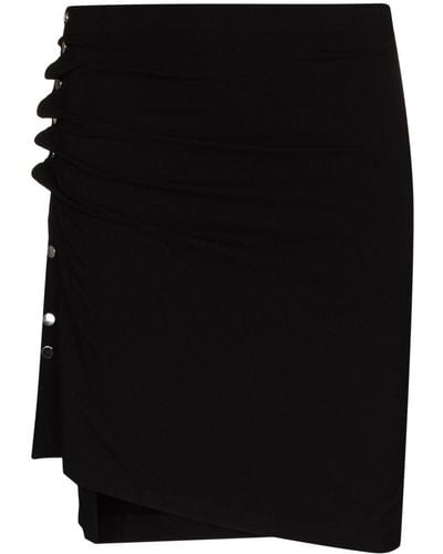 Rabanne Ruched-detail Asymmetric Miniskirt - Black