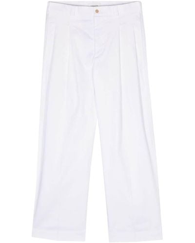 Laneus Klassische Hose mit Faltendetail - Weiß