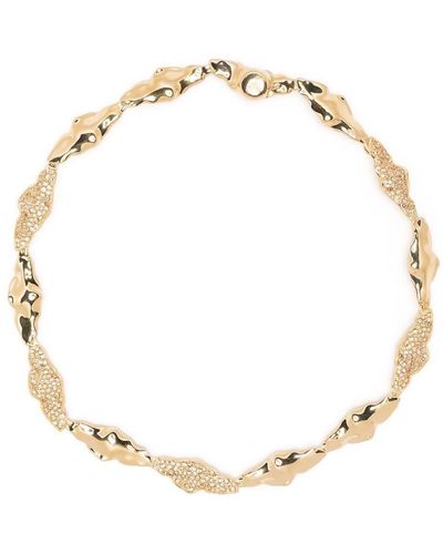 Lanvin Brass Beaded Necklace - White