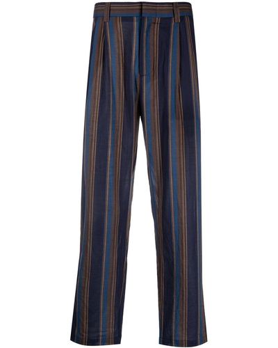 Viktor & Rolf Stripe-print Straight-leg Trousers - Blue
