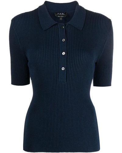 A.P.C. Danae Cotton Polo Shirt - Blue