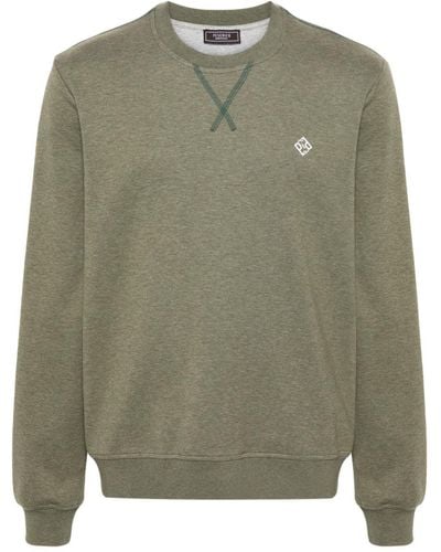 Peserico Logo-print Mélange-effect Sweatshirt - Green