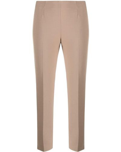 Peserico Pressed-crease Cropped Trousers - Natural