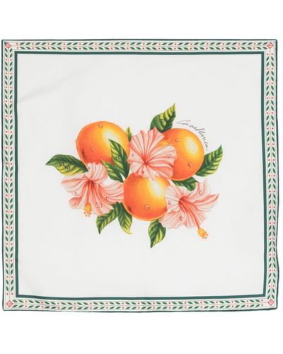 Casablancabrand Oranges en Fleur silk scarf - Gris