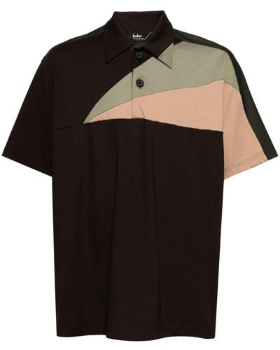 Kolor Geometric-print Polo Shirt - Black