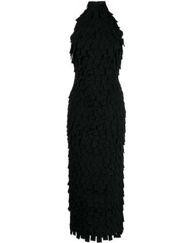 A.W.A.K.E. MODE Vestido de crepé con cuello halter - Negro