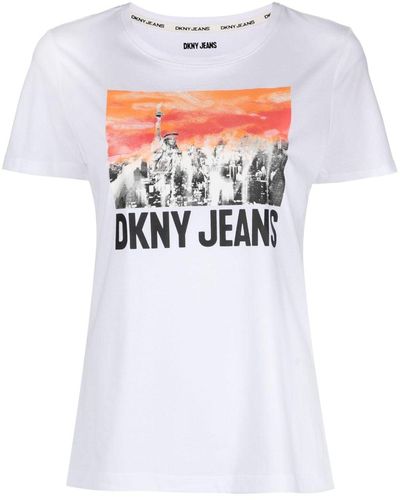 DKNY Camisa City con estampado gráfico - Blanco
