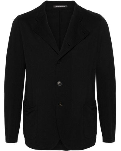Emporio Armani Single-breasted Blazer Jacket - Black