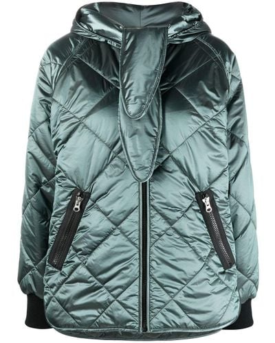 Filippa K Maggie Quilted Hooded Jacket - Green