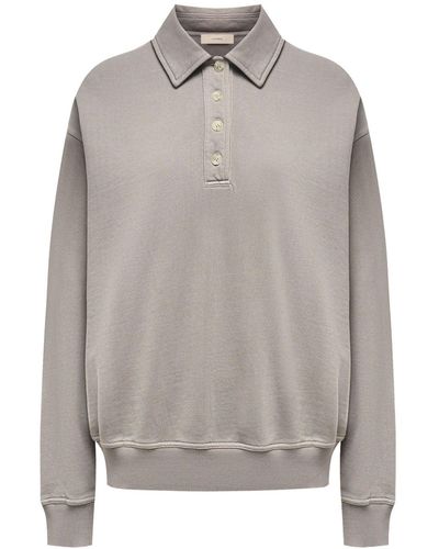 12 STOREEZ Sweatshirt aus Frottee - Grau