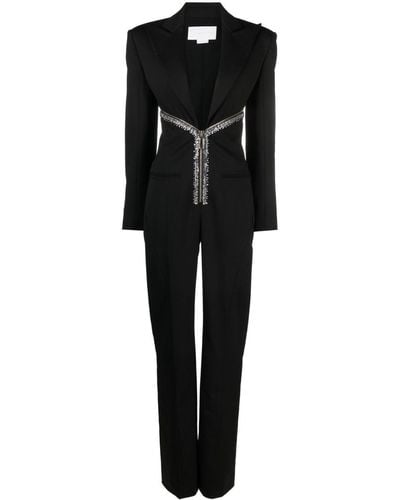 Genny Crystal-embellished Tailored-design Jumpsuit - Black