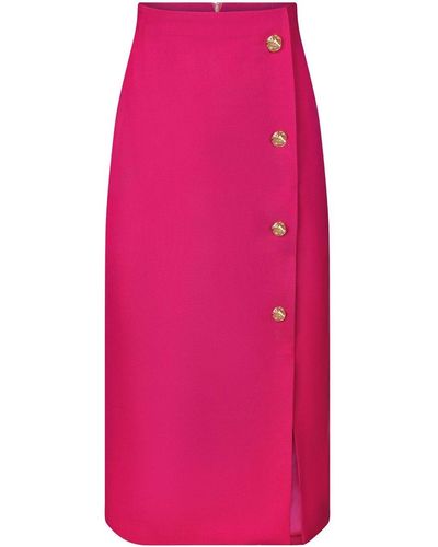 Nina Ricci High-waisted Wool Pencil Skirt - Pink
