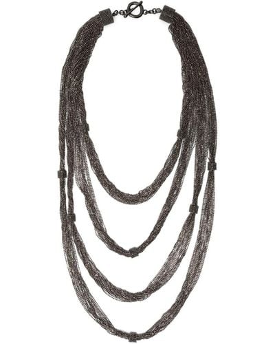 Fabiana Filippi Multi-chain Beaded Necklace - White