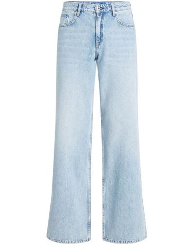 Karl Lagerfeld Vaqueros anchos de talle medio - Azul