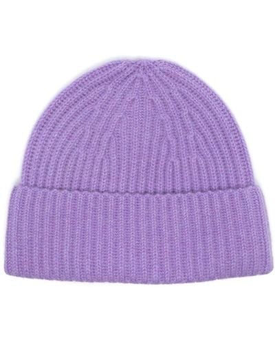 Lisa Yang Cashmere Beanie Hat - Purple