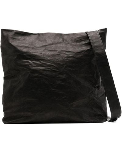 Yohji Yamamoto Leather Shoulder Bag - Black