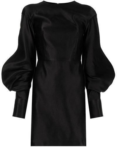 Tom Ford Puff-sleeve Duchess-silk Minidress - Black
