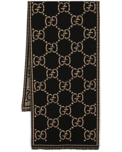Gucci GGジャカード スカーフ - ブラック
