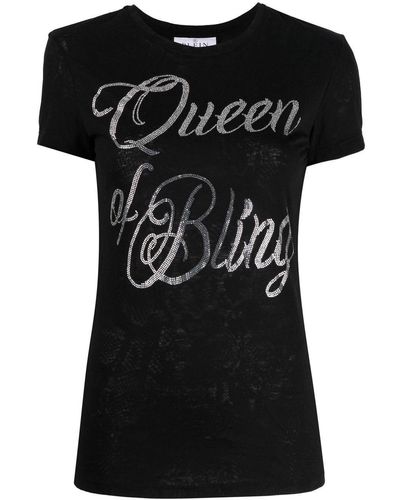 Philipp Plein Queen Of Bling Tシャツ - ブラック