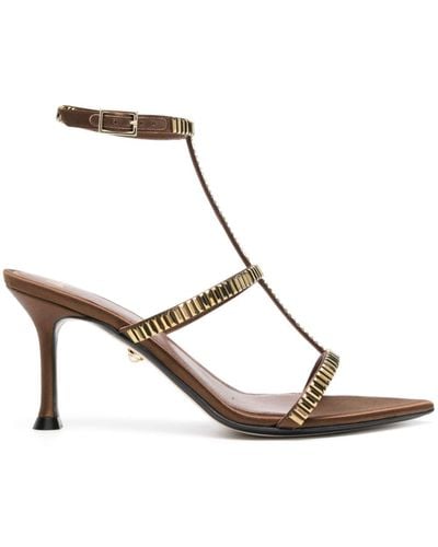 ALEVI Lisa 95mm Satin Sandals - Metallic