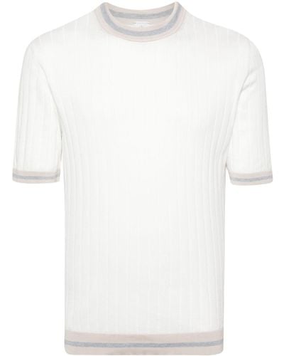 Eleventy Knitted Short-sleeve Jumper - White
