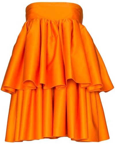 ROTATE BIRGER CHRISTENSEN Carmina Tiered Mini Dress - Orange