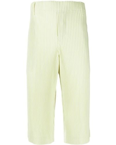 Homme Plissé Issey Miyake Tailored Pleated Shorts - Yellow