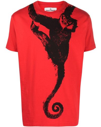 Vivienne Westwood T-Shirt aus Bio-Baumwolle mit Print - Rot