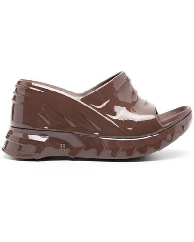 Givenchy Marshmallow Wedge Slides - Brown