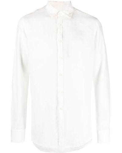 Canali Chemise en lin à manches longues - Blanc