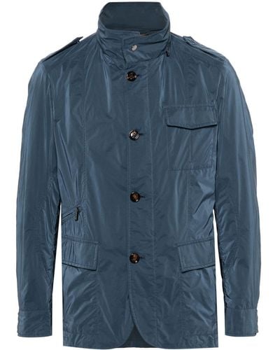 Moorer Lightweight Hooded Jacket - Blue