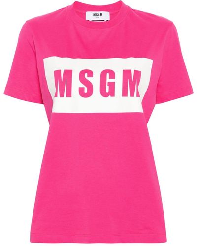 MSGM ロゴ Tシャツ - ピンク