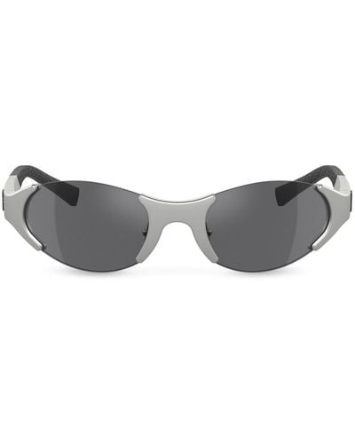 Dolce & Gabbana Sporty Oval-frame Sunglasses - Gray