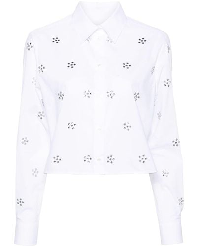MSGM Camisa con apliques de strass - Blanco