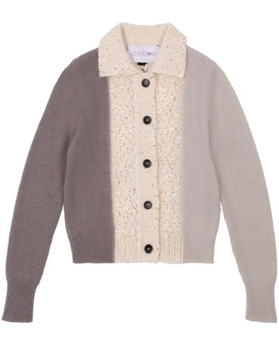 AZ FACTORY Gia sequin-embellished knitted cardigan - Bianco