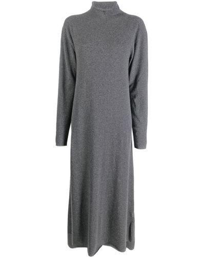 Jil Sander High-neck Knitted Dress - Gray