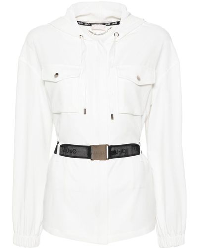 Liu Jo Belted Hooded Jacket - White