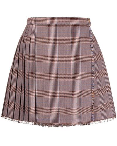 Acne Studios Check Pleated Mini-skirt - Pink