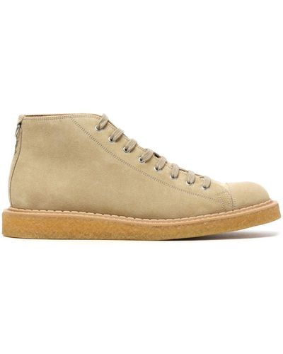 George Cox Monkey Lace-up Suede Boots - Natural