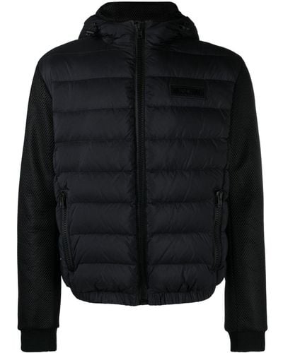 Moschino Rubberised-logo Puffer Jacket - Black
