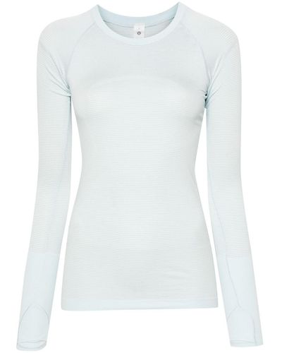 lululemon T-shirt Swiftly à rayures - Blanc