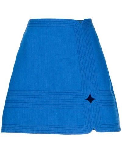 Acler Briar Knitted-construction Miniskirt - Blue
