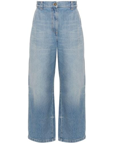 Palm Angels Weite High-Rise-Jeans - Blau