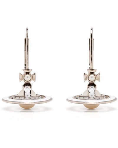 Vivienne Westwood Pearl-detail Orb-pendant Earrings - Natural