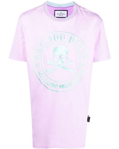 Philipp Plein T-shirt con ricamo - Rosa