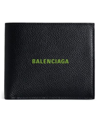 Balenciaga Logo-print Leather Wallet - Black