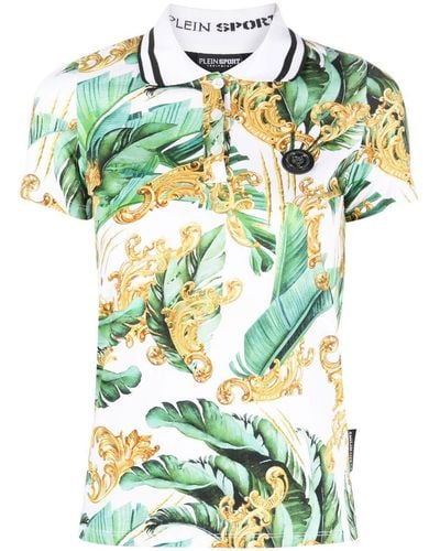 Philipp Plein Floral-print Polo Shirt - Green