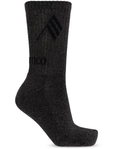 The Attico Logo-jacquard Ankle Socks - Black